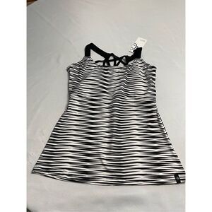 NWT Satva Movement Kala Cami Black White Arrow Print Tank Top Size Large New